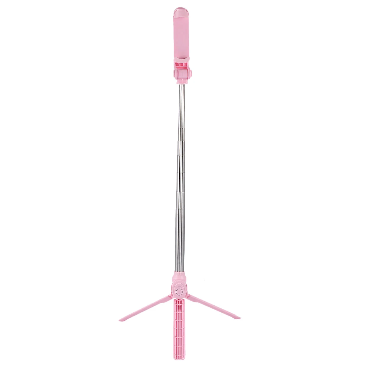 Multipurpose Telescopic Selfie Rod Phone Tripod Wireless Portable Selfie Stick Tripod Phone Holder Clip Stand (Pink)