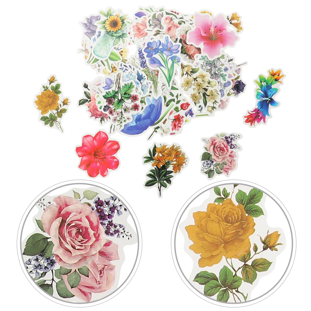 100pcs Flower Stickers Laptop Floral Decals Scrapbook Skateboard Luggage Stickers