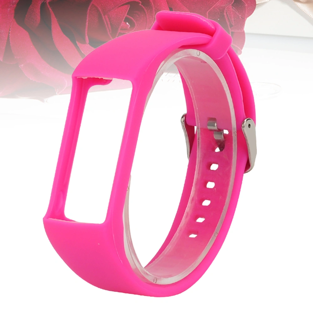 1pc Replacement Silicone Watchband Smart Watch Bracelet Intelligent Wrist Band Strap Compatible for Polar A360/A370 (Rosy)