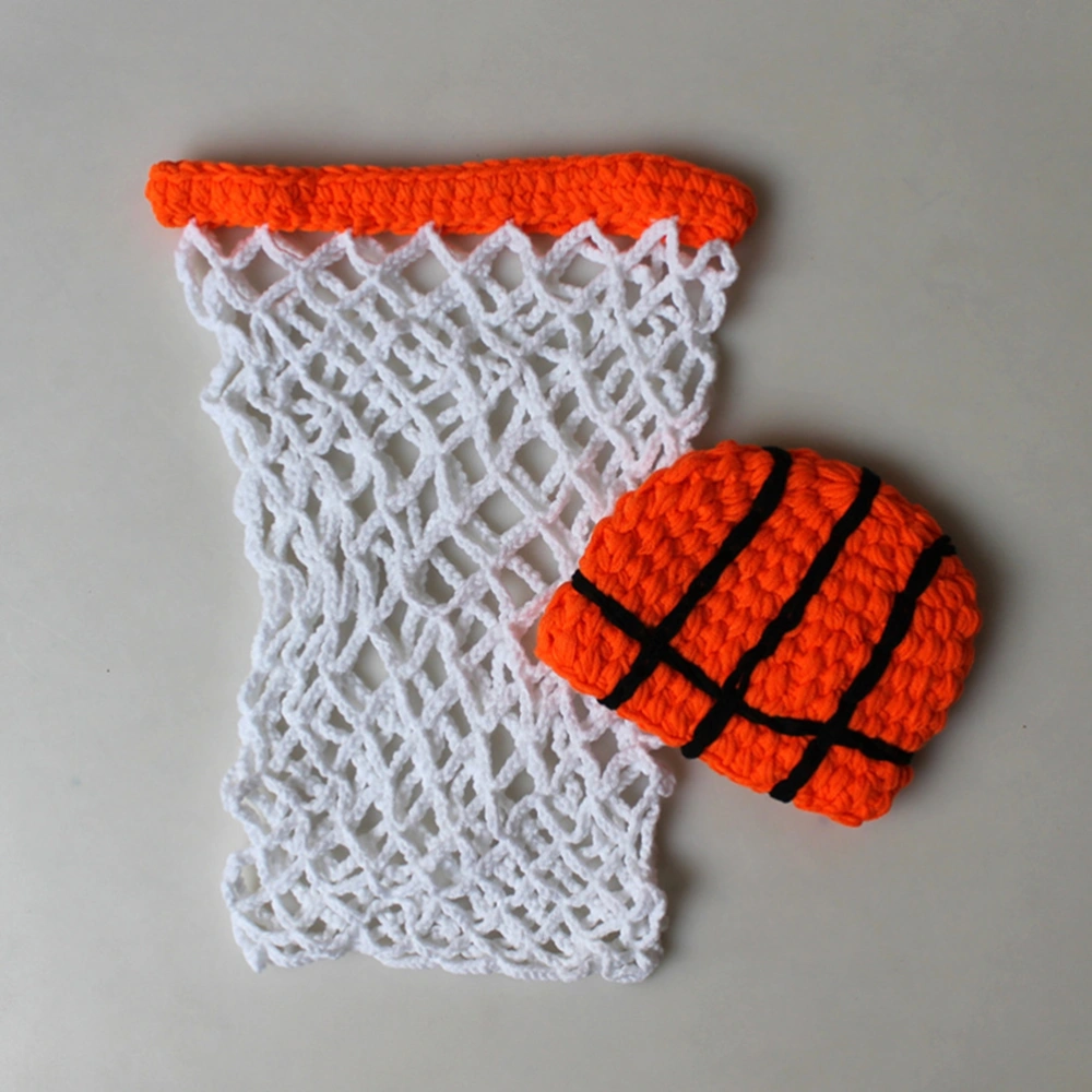 Baby Photography Prop Headband Hat Rompers Costume Crochet Knitted Basketball Outfits Photo Props Wrap