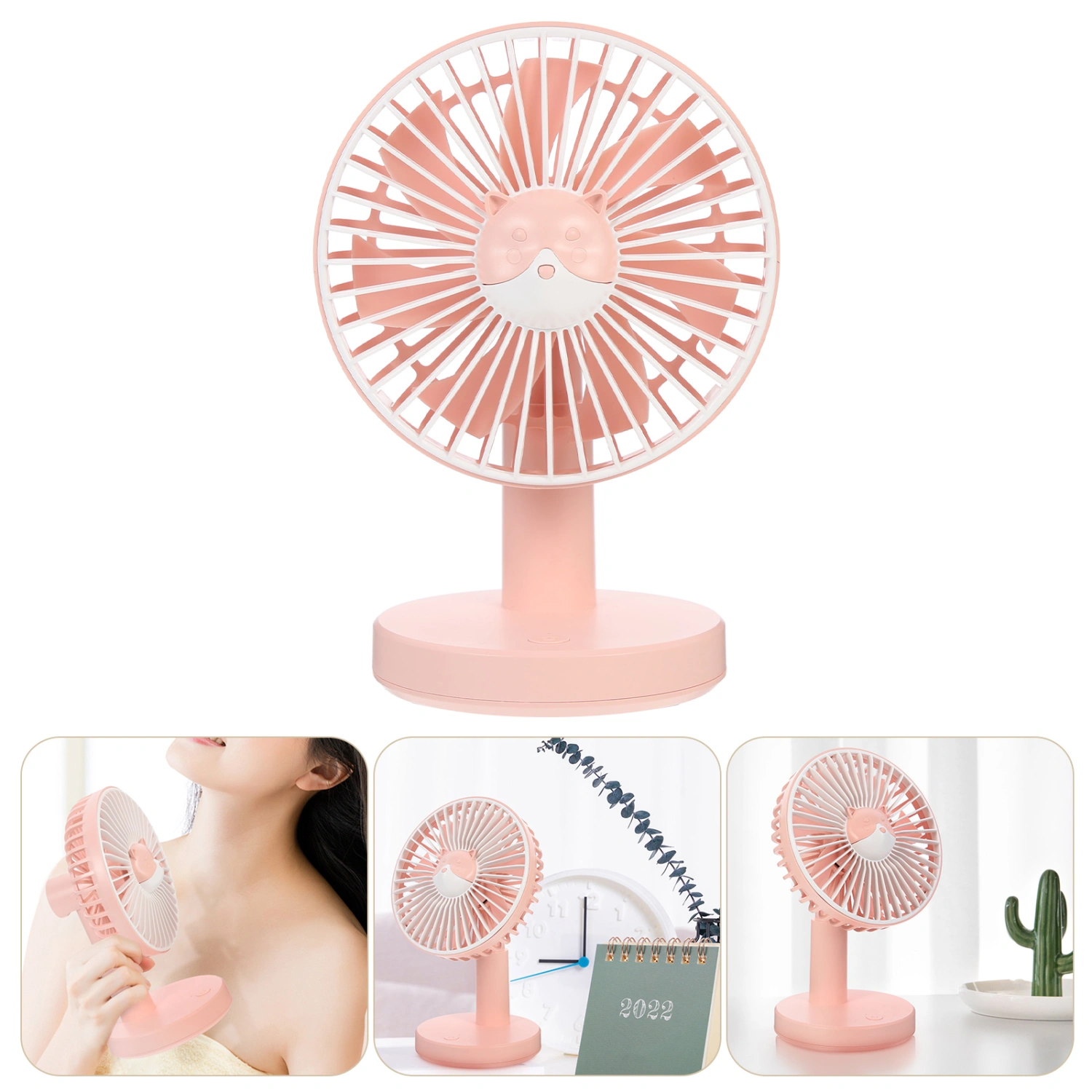 1 Set Quiet USB Desk Fan Plastic Summer Cooling Fan Simple Modelling Air Fan