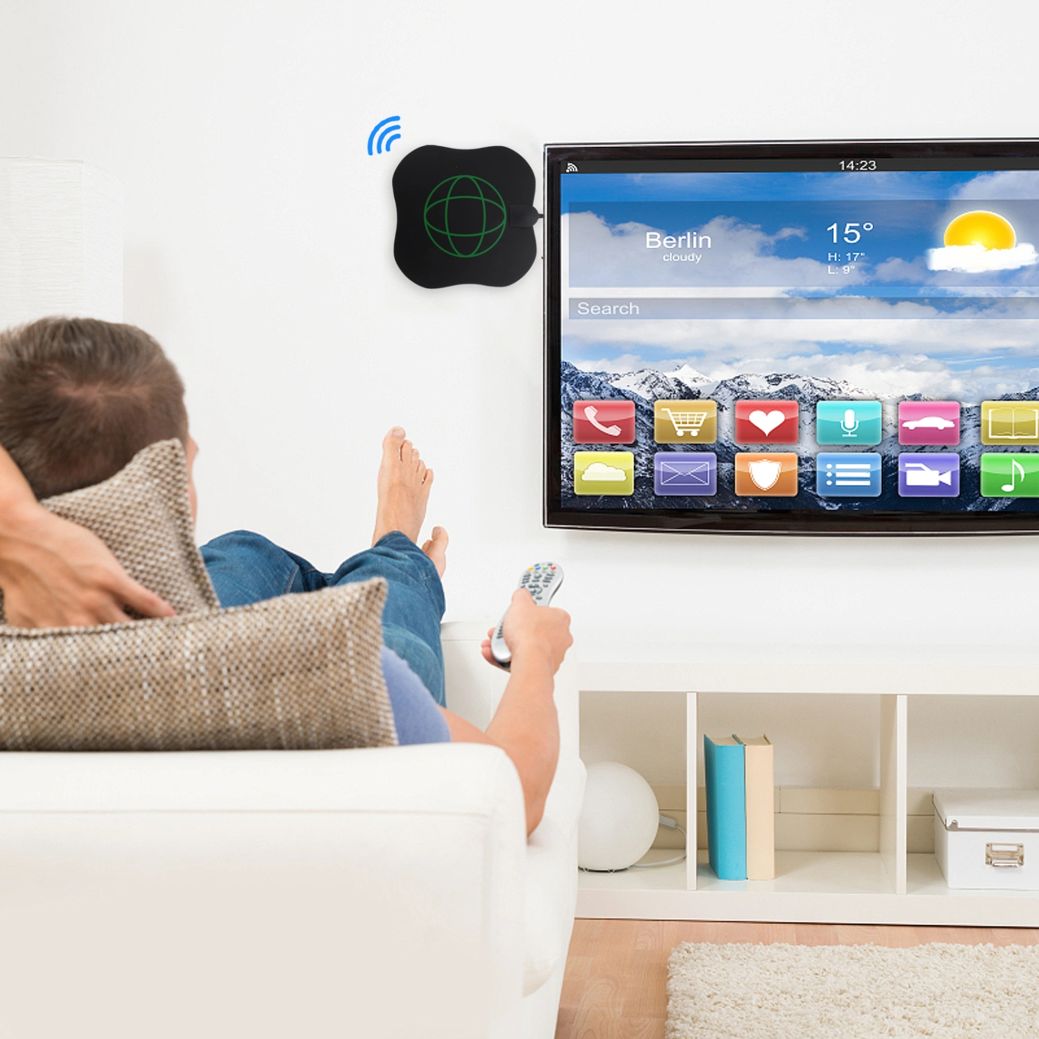 Digital TV Antenna 80-300 Miles High Definition Signal Aerial TV Antenna Indoor
