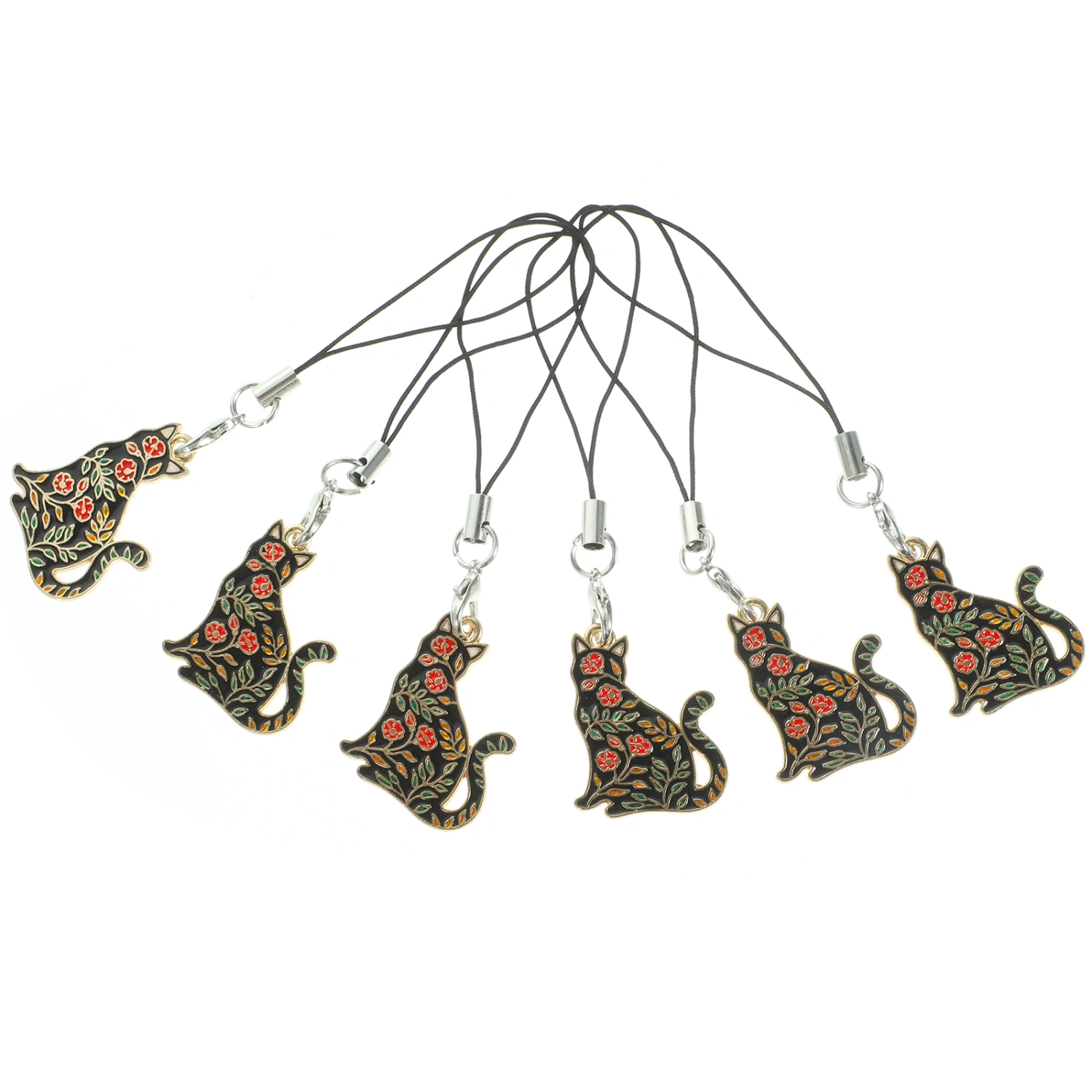 6pcs Phone Charm Straps Decorative Phone Straps Cartoon Lanyard for Camera USB Drive
