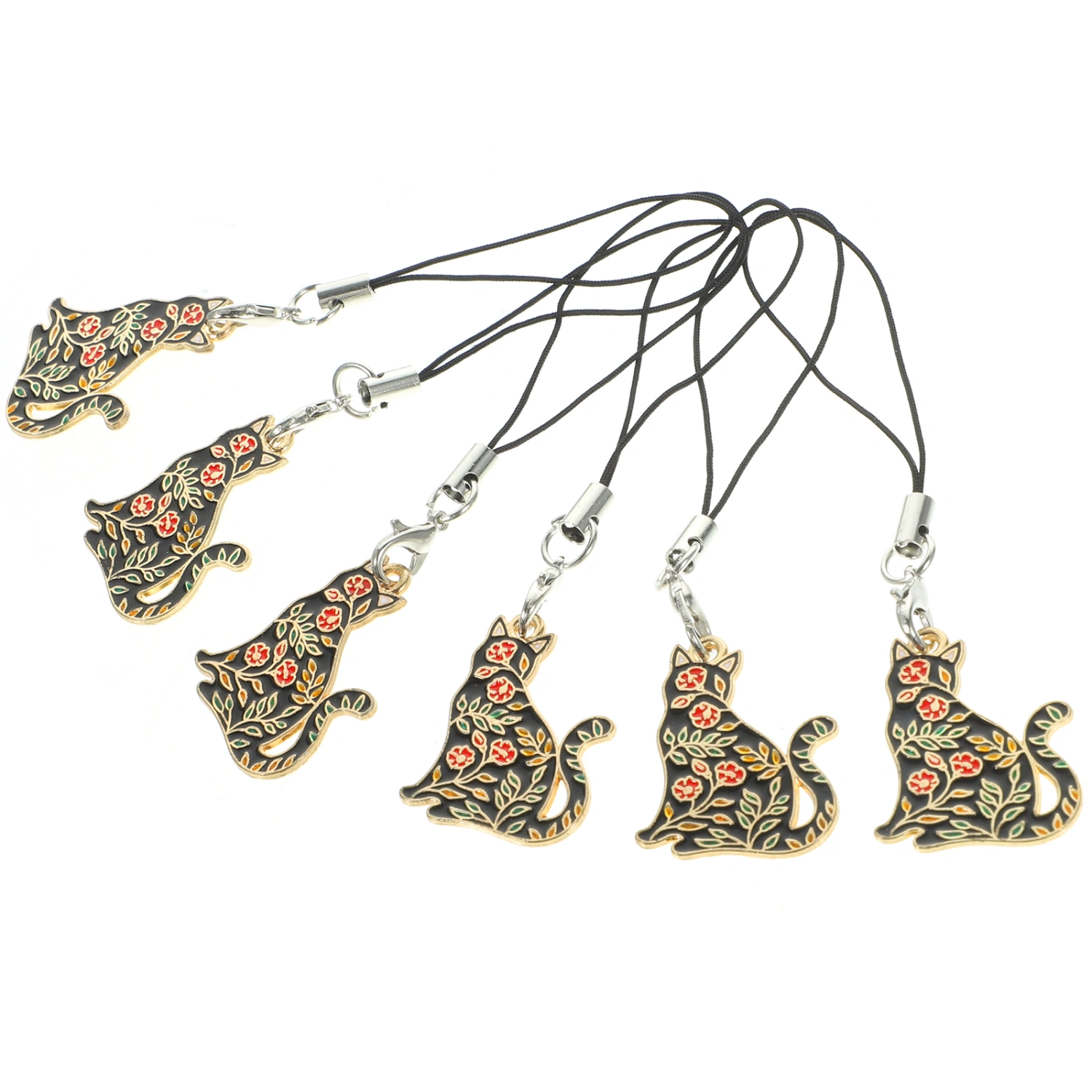 6pcs Phone Charm Straps Decorative Phone Straps Cartoon Lanyard for Camera USB Drive