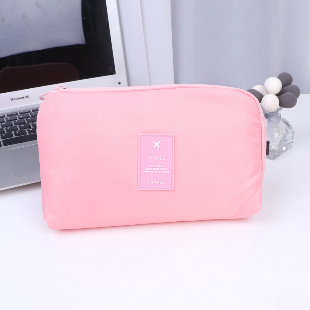 Useful USB Cable Storage Bag Portable Storage Pouch Travel Carrying Pouch Large Capacity Bag for Earphone Charger (Pink)