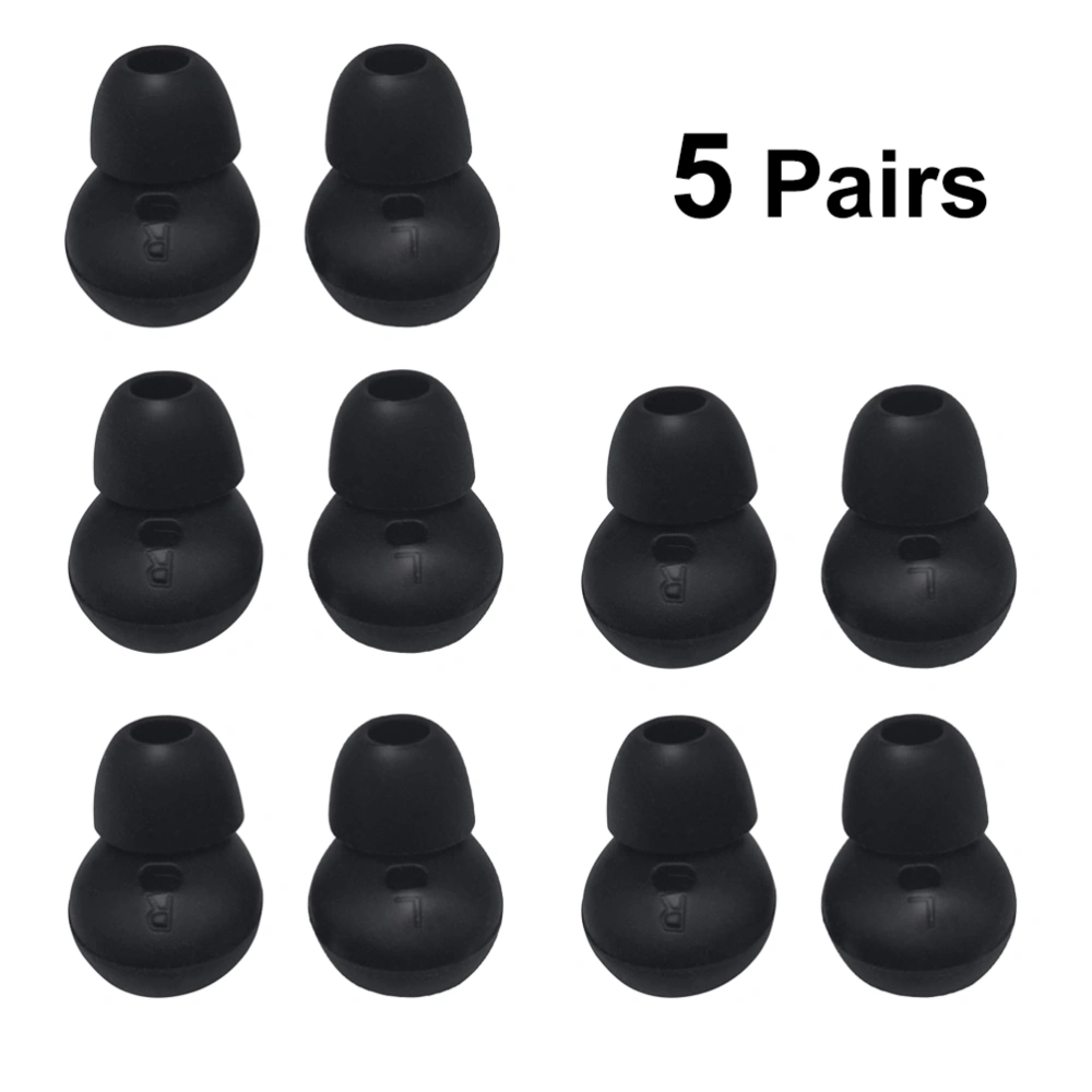 5 PairsHeadset Cover Silicone Anti-Slip Replacement Earpads Ear Gel for Gear Circle SM-R130 (Black)