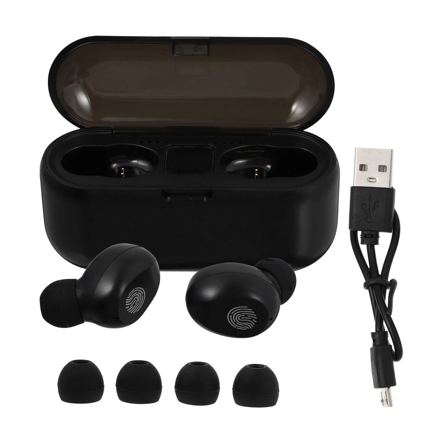 1 Set V5.0 Wireless Earphones Noise Reduction Touch Control Sports Music Headset