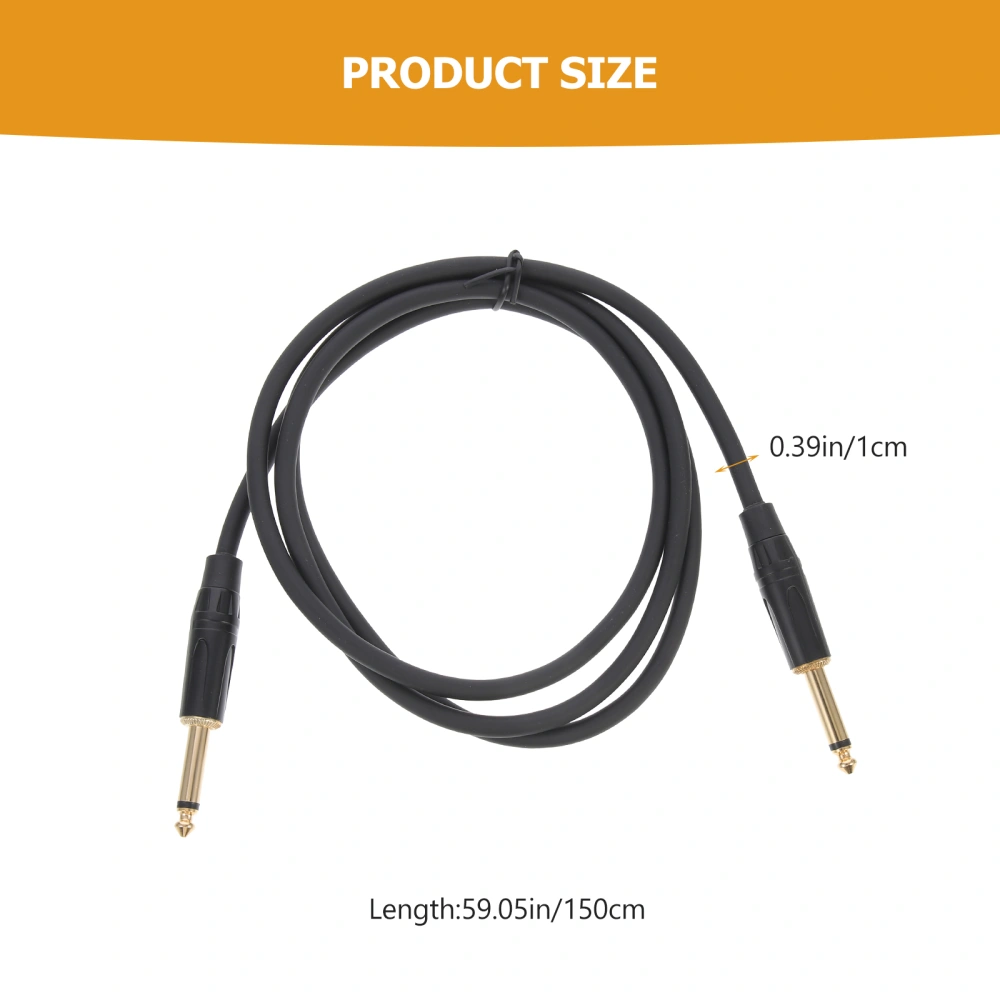 Male to Male Microphone Audio Cable 6.35mm Audio Cable for Electric Guitar Black