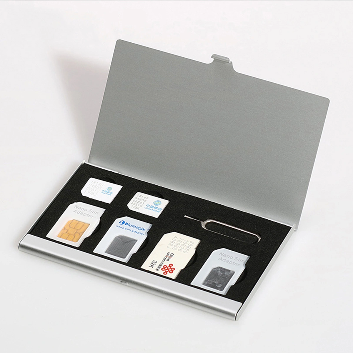 SIM Storage Holder Case with 7 Slots for SIM and Micro SIM Pin Holder Travel Portable Carrying Storage Case