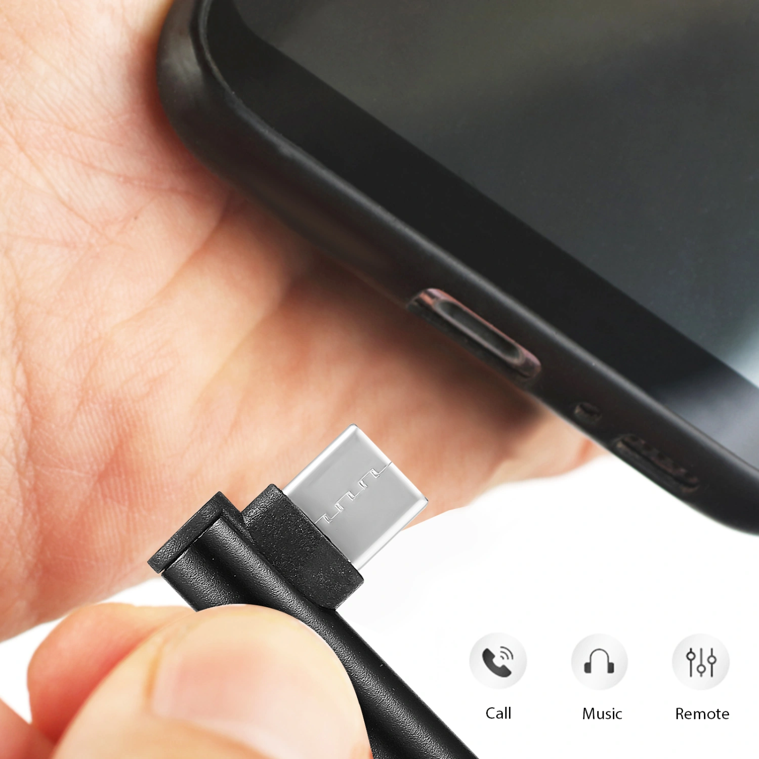 2Pcs Type-C to 3.5mm Audio Adapter 90 Degree Angle Audio Headphone Adapter for Mobile Phone