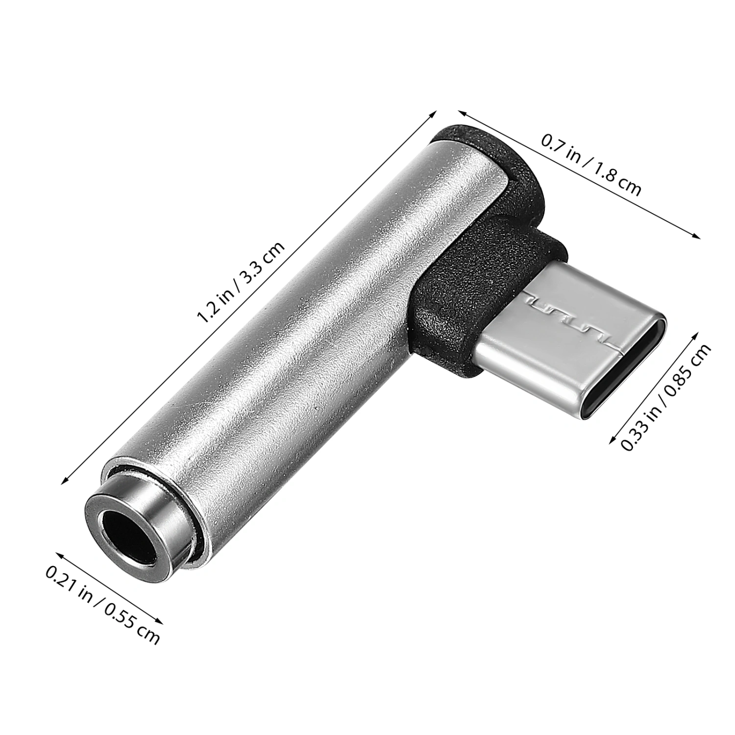 2Pcs Type-C to 3.5mm Audio Adapter 90 Degree Angle Audio Headphone Adapter for Mobile Phone