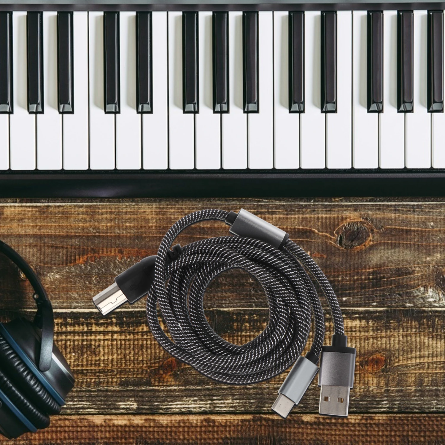 1.4m MIDI OTG Cable USB-C to USB-B Cord for Electronic Music Instrument