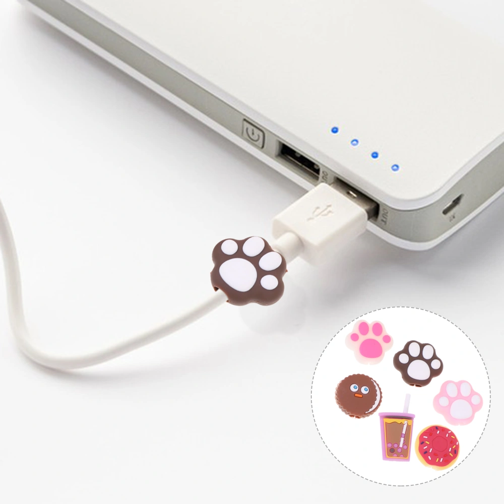 6pcs Cartoon Data Cable Protective Sleeve Lovely Cable Protector Cable Saver