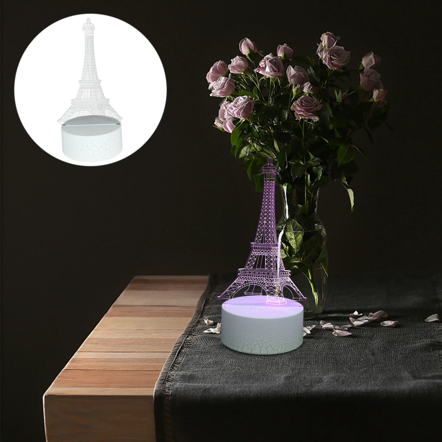 1 Set ofEiffel Tower 3D Table Light Bedroom Decor USB Night Light Table Lamp Eiffel Tower Lamp Gift