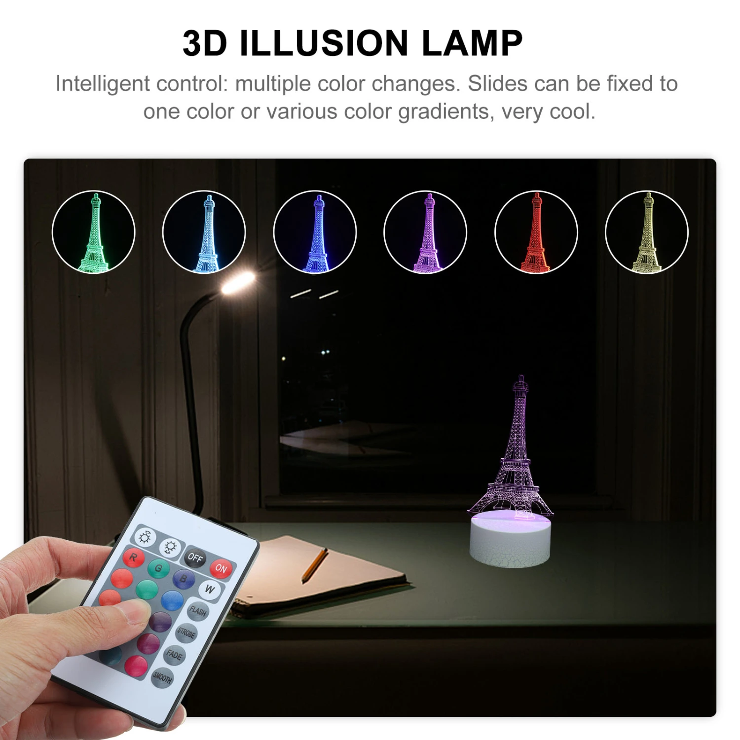 1 Set ofEiffel Tower 3D Table Light Bedroom Decor USB Night Light Table Lamp Eiffel Tower Lamp Gift