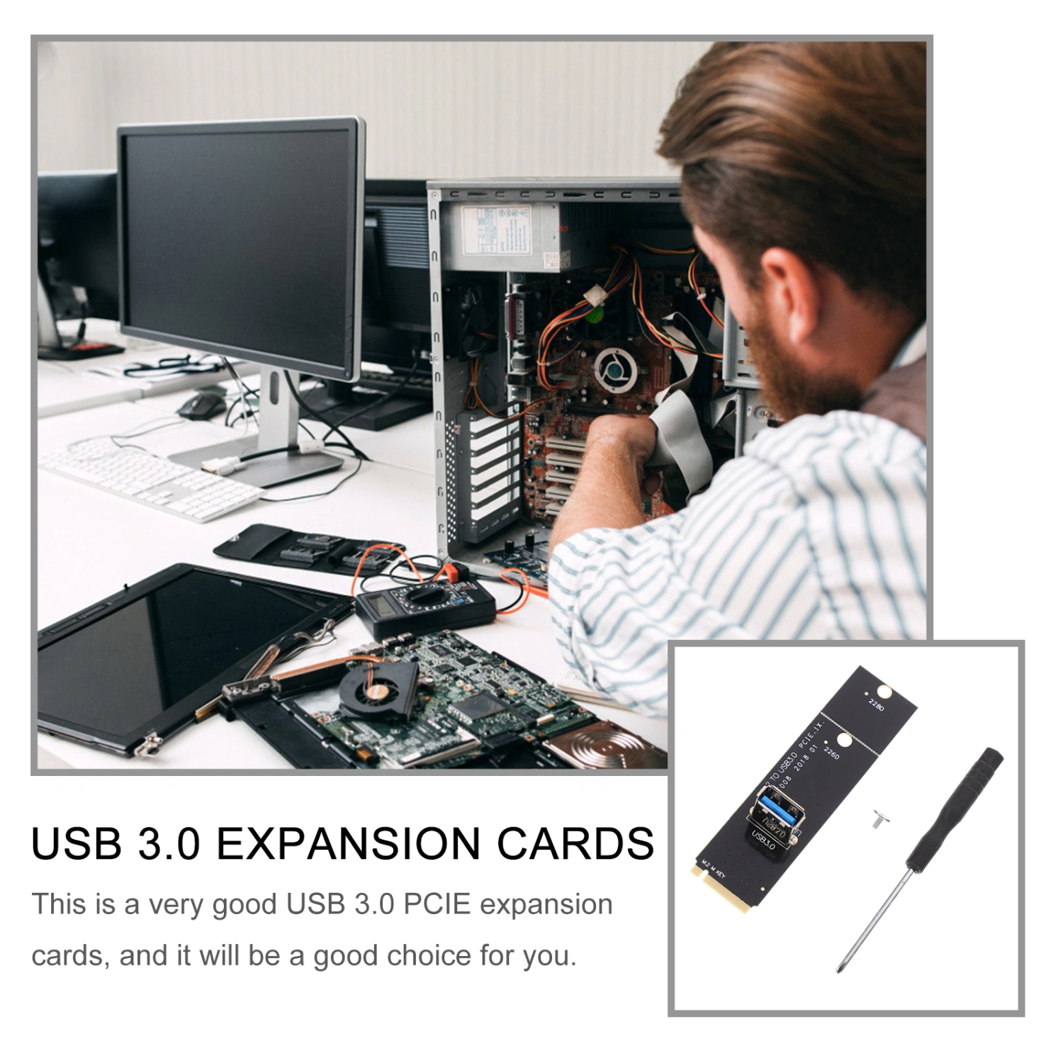 4pcs USB 3.0 M.2 Expansion Cards to PCIE USB 3.0 Computer Expansion Cards