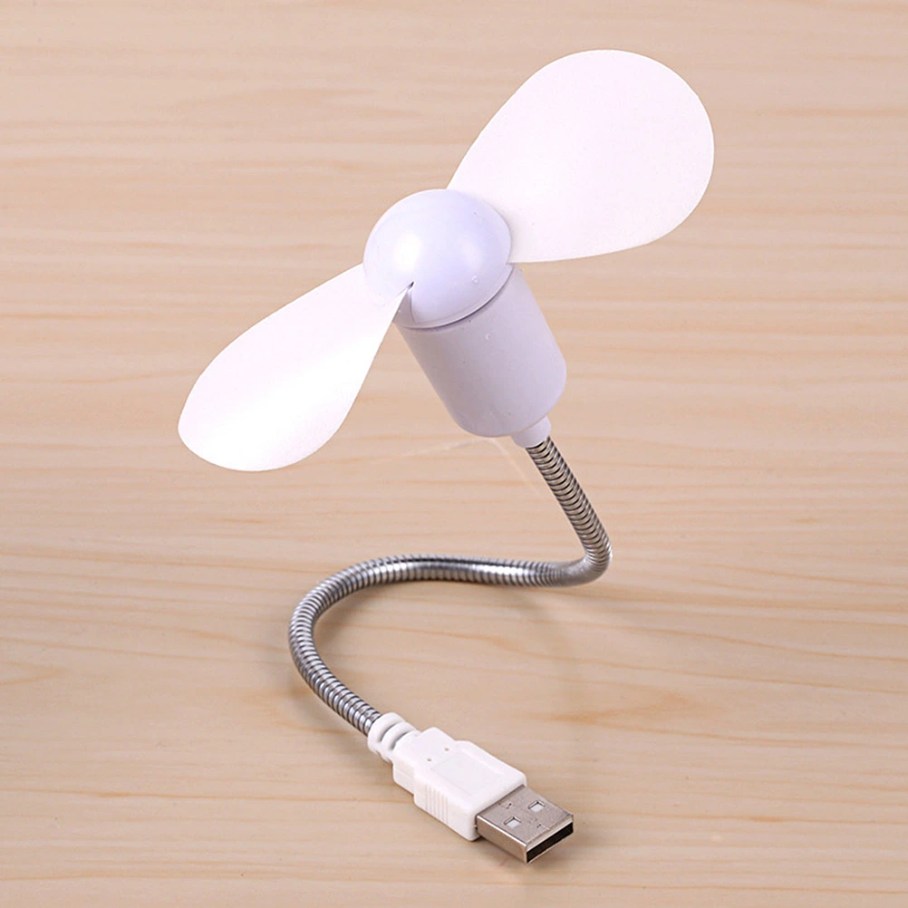 3PCS USB Small Fan Mini Flexional USB Fan Notebook Hose USB Fan Leaf Fan (Black, White, Blue)