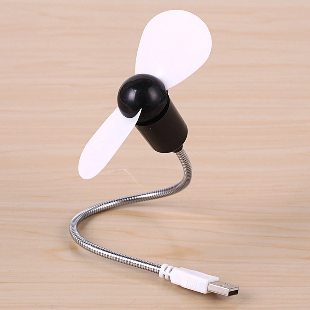 3PCS USB Small Fan Mini Flexional USB Fan Notebook Hose USB Fan Leaf Fan (Black, White, Blue)
