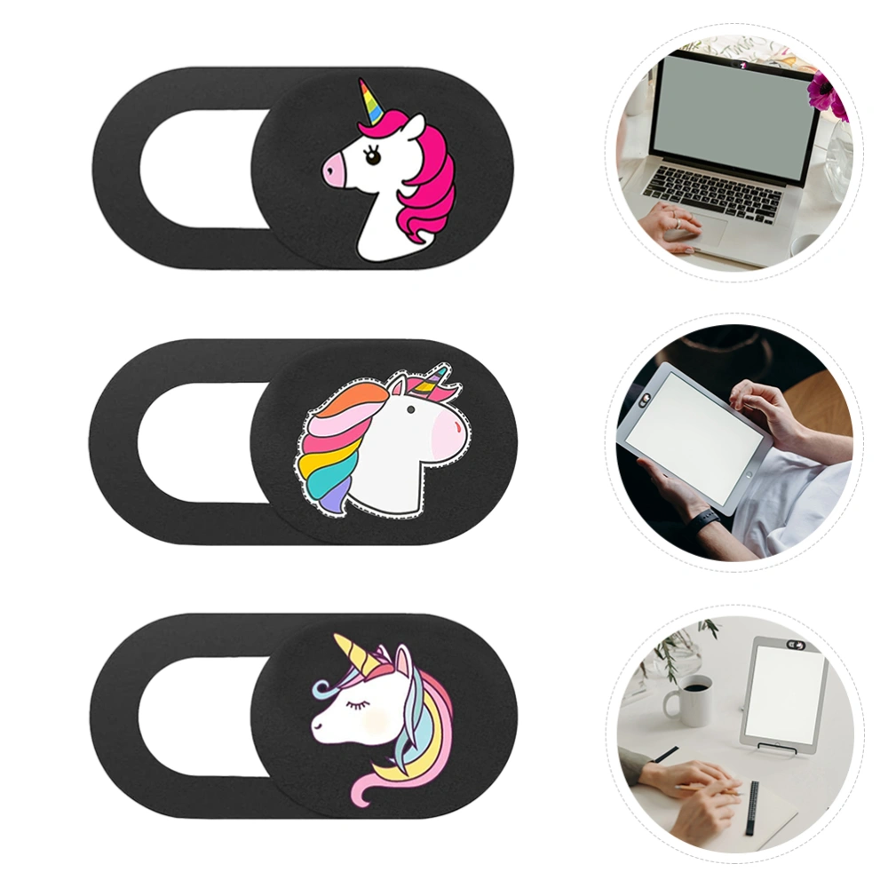 3pcs Cartoon Webcam Cover Ultra Thin Web Camera Cover for Computer Laptop