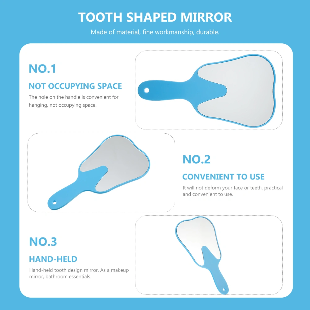 Tooth Shaped Dental Mirror Handheld Mirror Dentist Gift Nondeformable Mirror