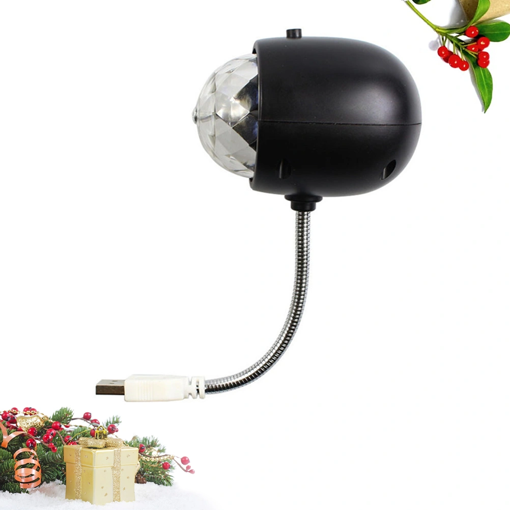 USB RGB LED Stage Lights Mini Night Light Portable Spherical Decoration Light (Black)