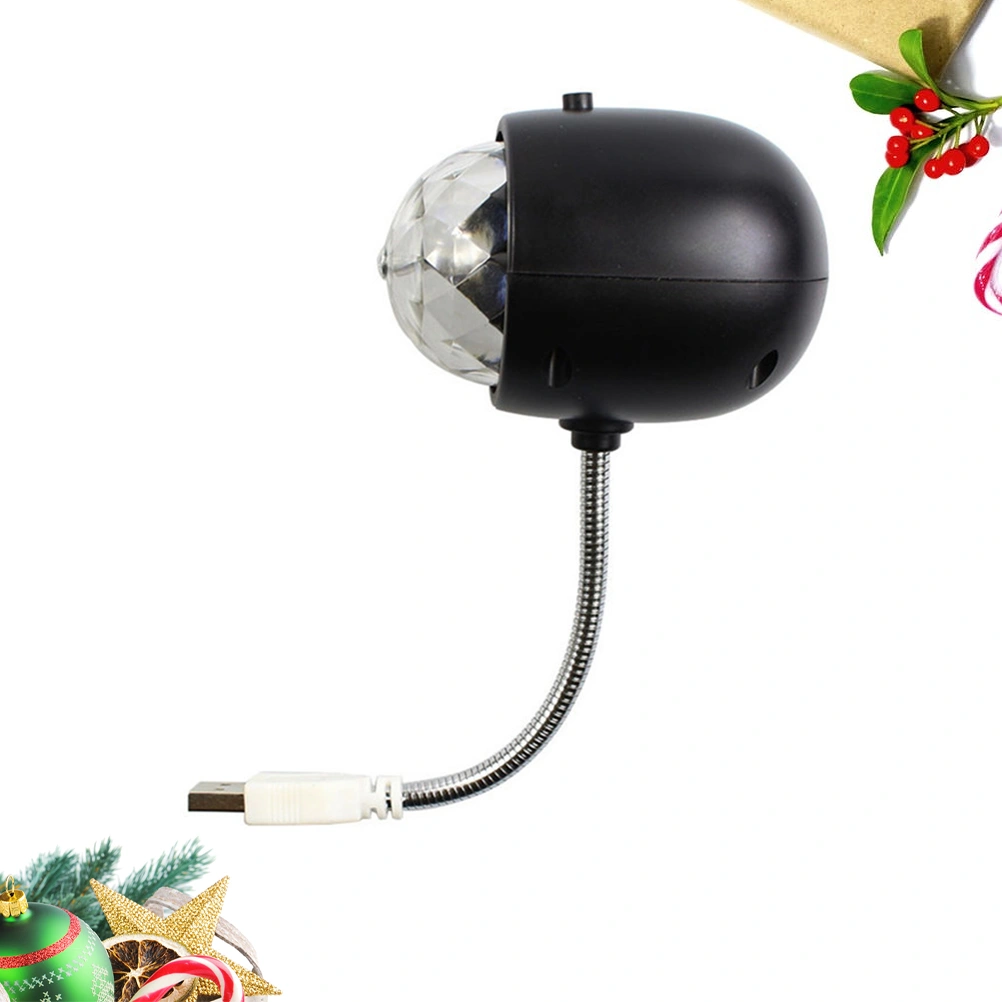 USB RGB LED Stage Lights Mini Night Light Portable Spherical Decoration Light (Black)