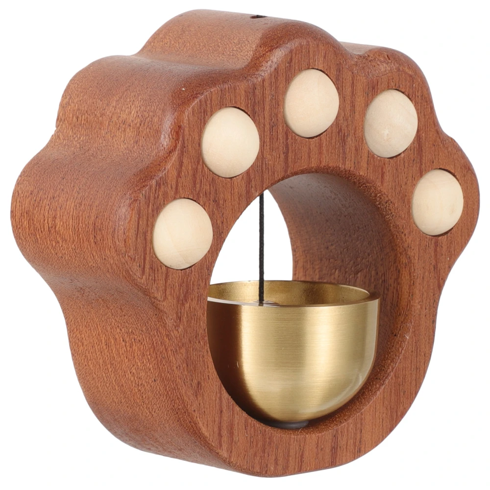 Wooden Shopkeeper Bell Paw Shaped Wind Chime Door Opening Bell Entering Bell for Decorate