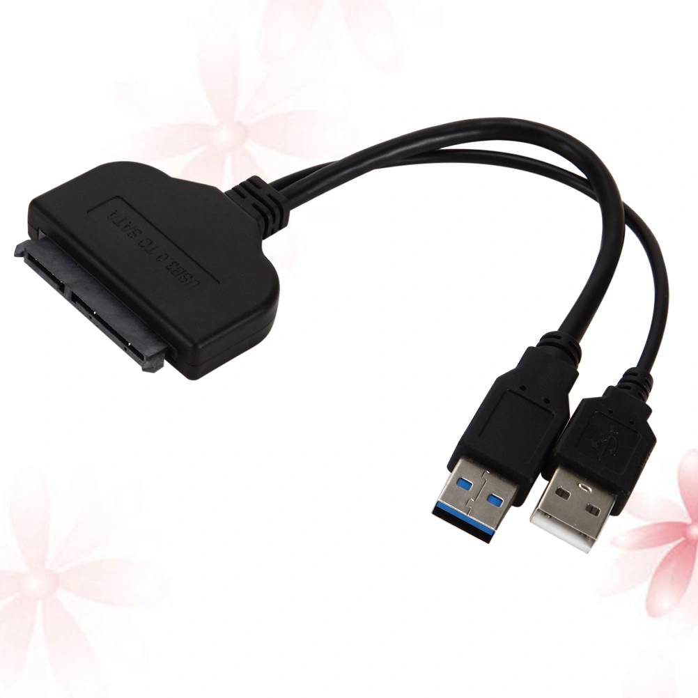 USB3.0 to SATA Adapter Cord 2.5 Inch Laptop Hard Drive Data Cable USB To Sata Easy Drive Line (Black)