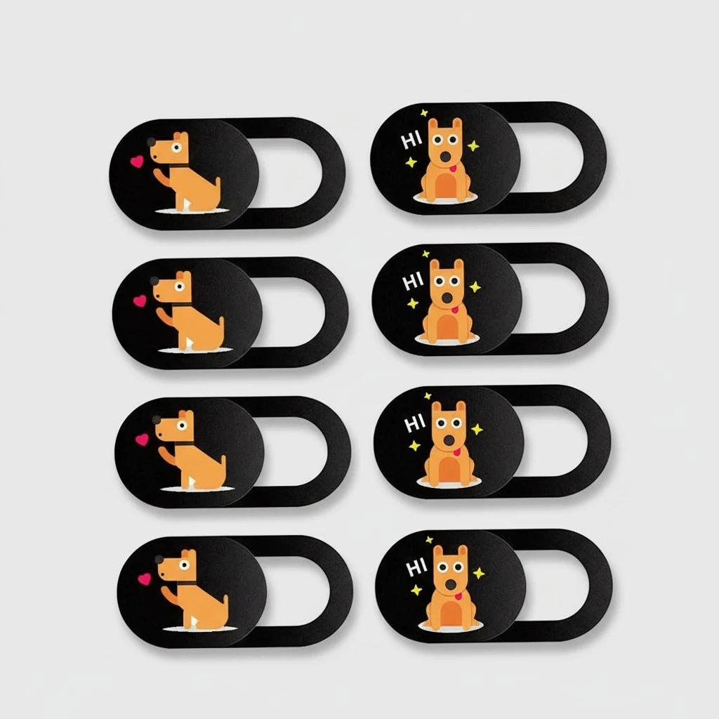 6Pcs Universal Webcam Cover Slide with Dog Pattern Web Camera Blocker Ornament