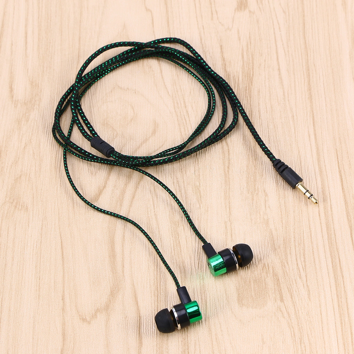 MP3/MP4 Cloth Line Heavy Bass Earphone In-ear Earphone With 3.5mm Plug(Green)