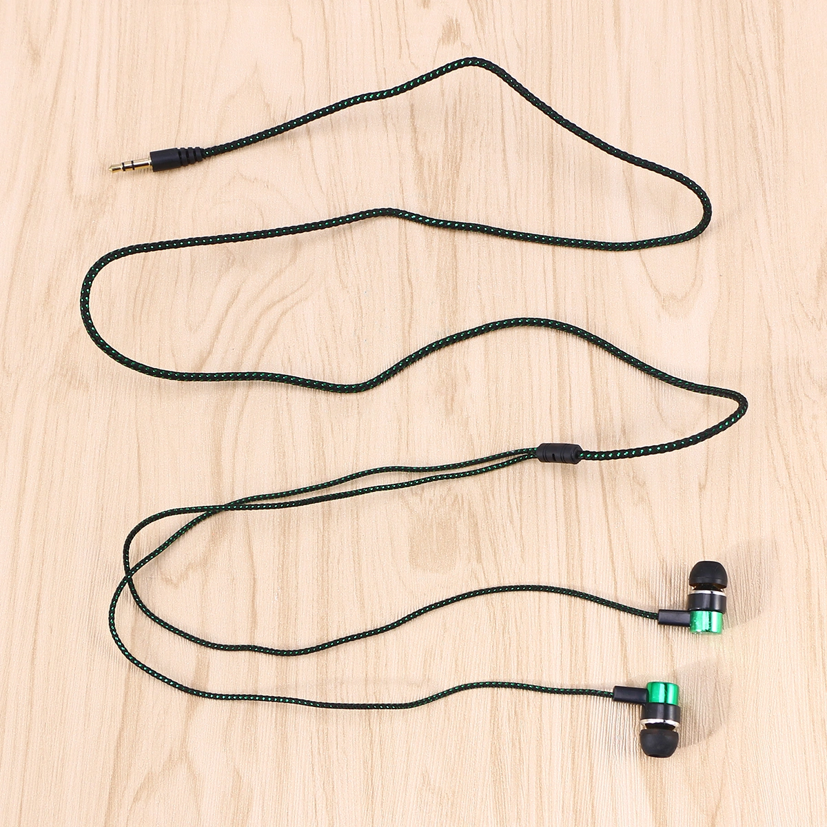 MP3/MP4 Cloth Line Heavy Bass Earphone In-ear Earphone With 3.5mm Plug(Green)