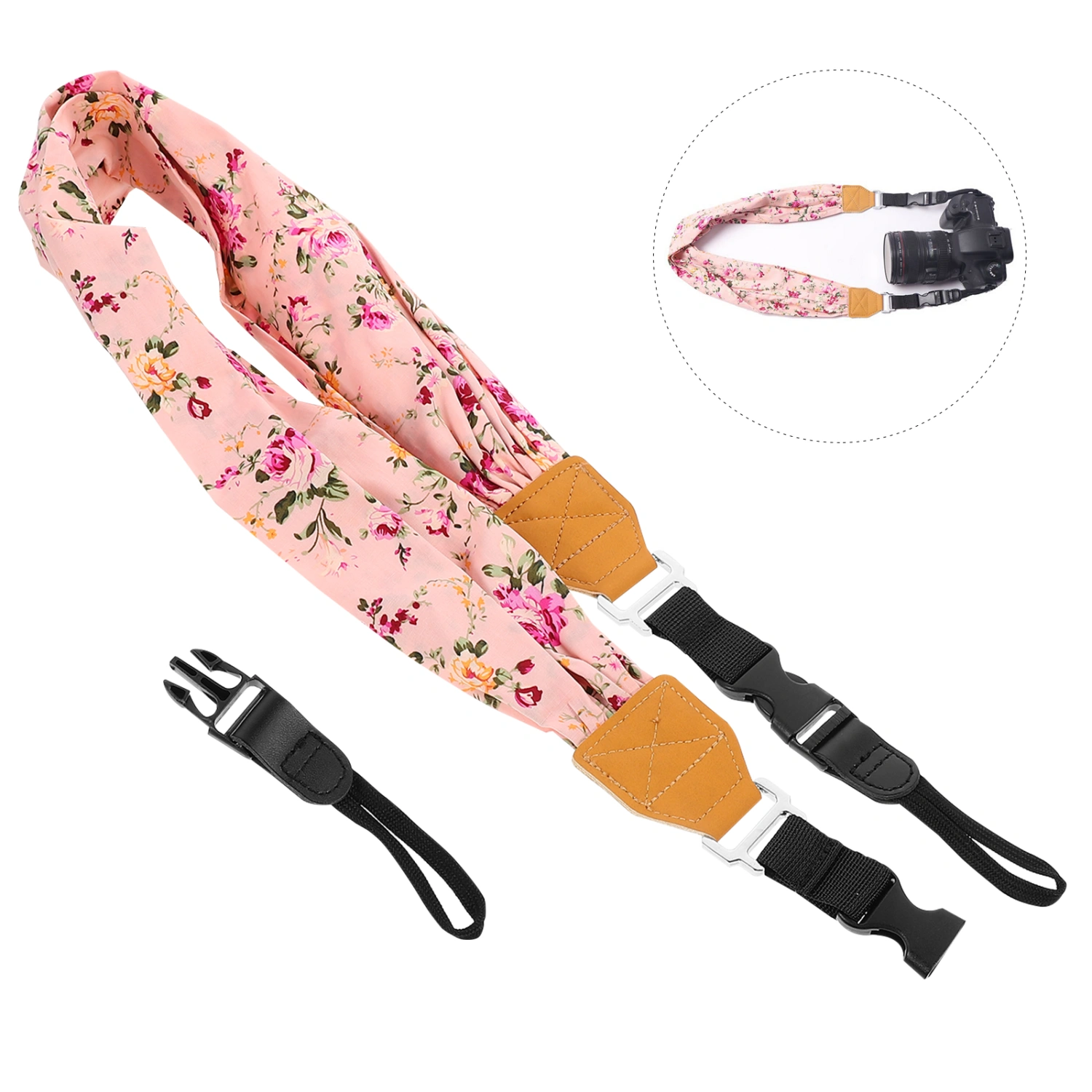 1pc Scarf Pattern Digital Camera Strap Outdoor Photography Cotton Camera Crossbody Belt