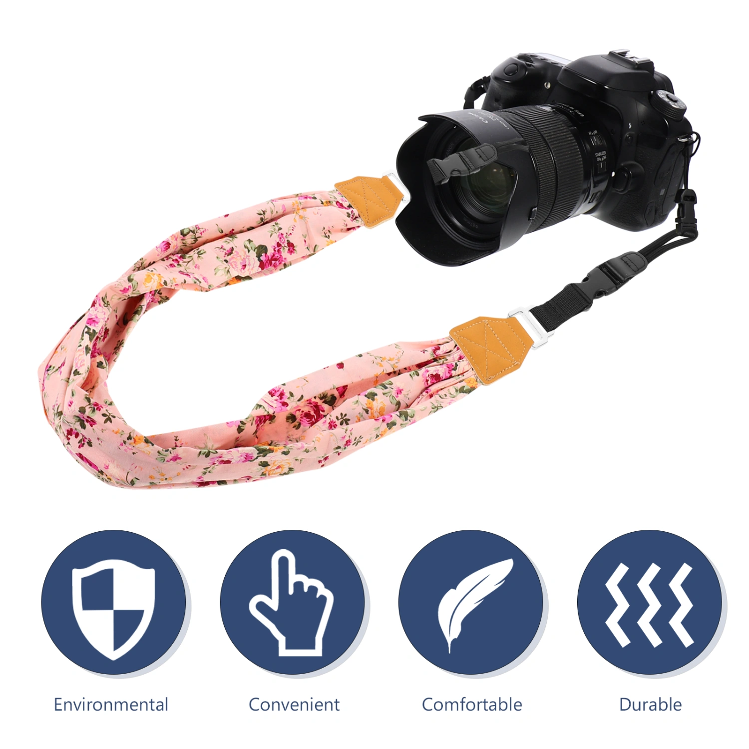 1pc Scarf Pattern Digital Camera Strap Outdoor Photography Cotton Camera Crossbody Belt