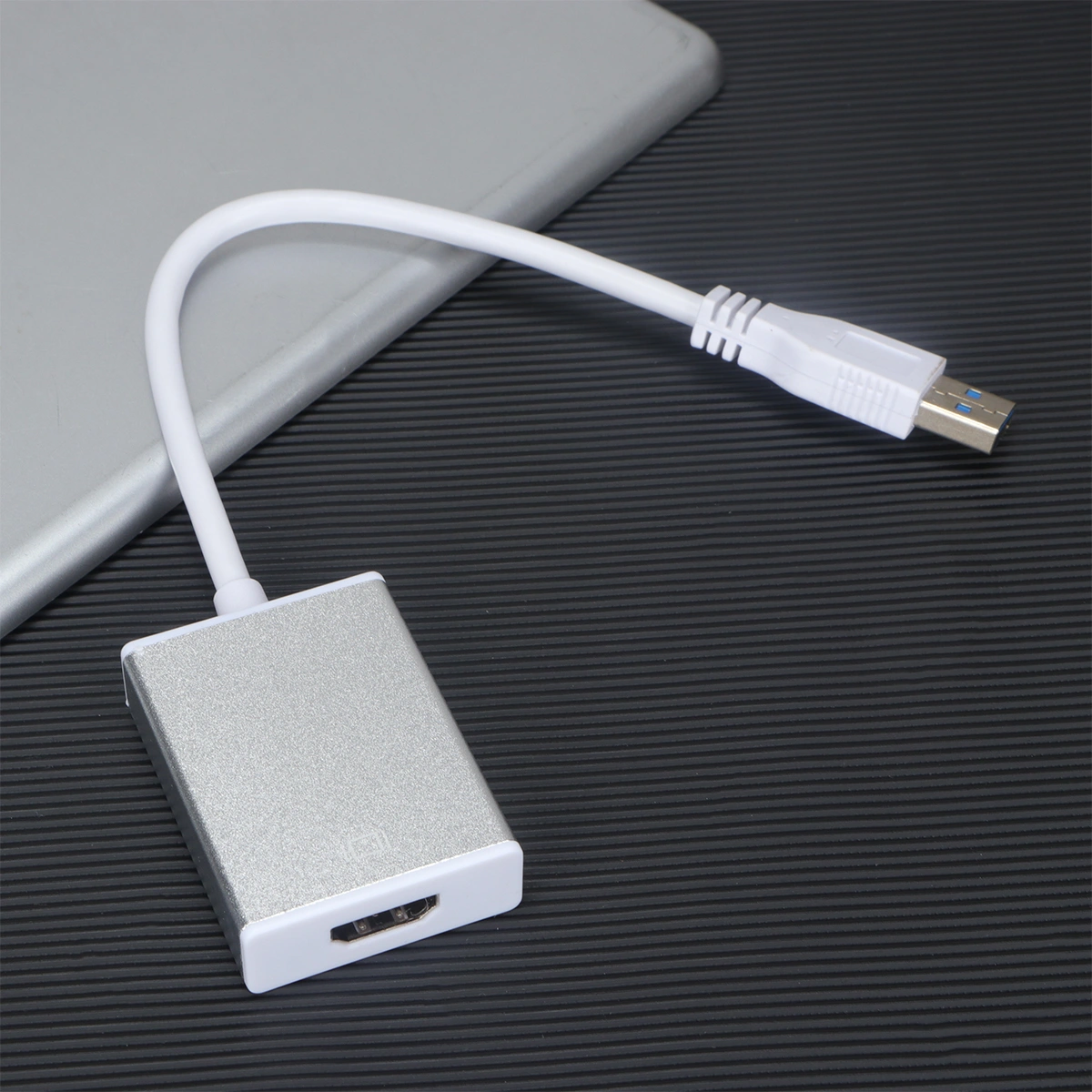 1PC USB3.0 to Cable High Definition Adapter Single Direction Converter USB Cable Adapter with Drive (Silver)