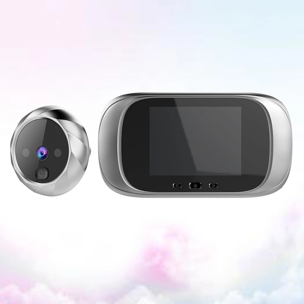 90 Degree Wide Angle Smart Digital Peephole 0.3 MP Visual Doorbell Smart Visual Cat Eye Electronic Cat Eye Door Viewer Cameras Security Camera Door Bell without Battery (Silver)
