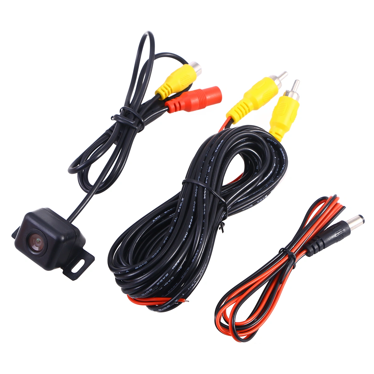 Car Rear View Camera Backup Camera License Plate Mount Built-in Distance Scale Lines Waterproof 170°Wide Angle Night Vision 480 TVL Resolution Bar Cam