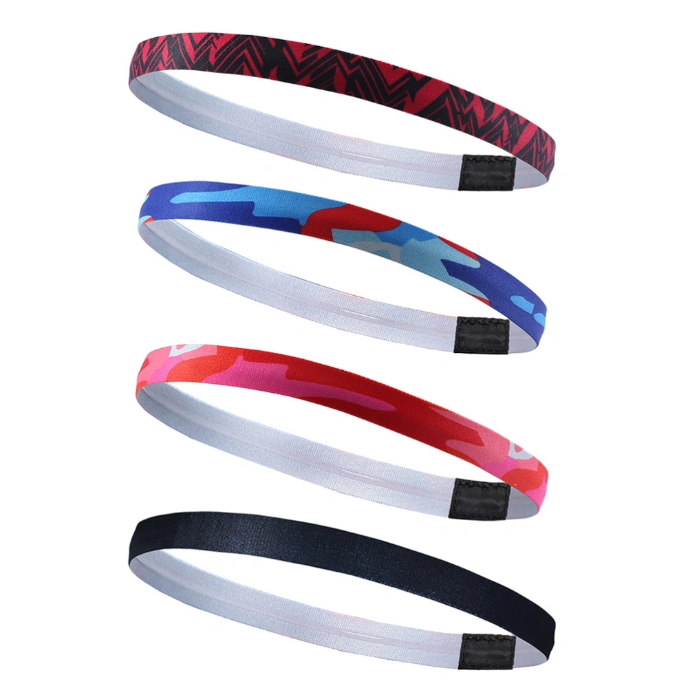 4pcs Slim Sports Hairbands Anti-skid Yoga Hairbands Sweat Absorb Headbands