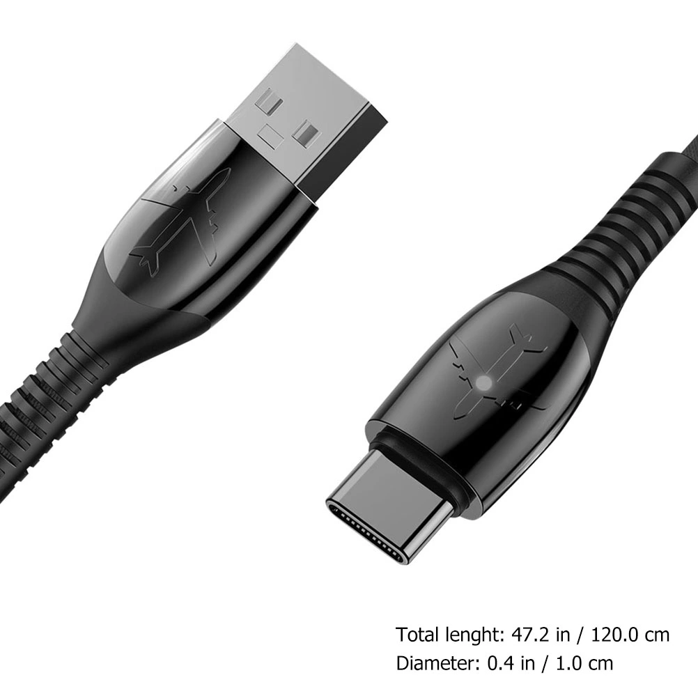 1Pc 5A 1.2M USB Type-c Mobile Phone Charging Line Fast Charging Data Line (Red)