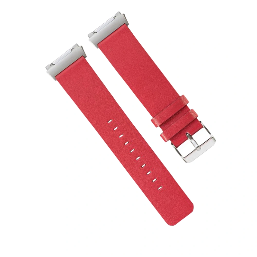 Leather Bracelet Band Smart Watch Strap with Clasp Smart Watch Replacement Compatible for Fitbit Ionic (Red)