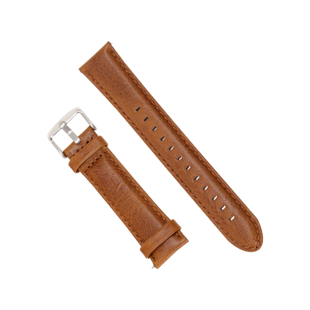 1pc Leather Strap Smartwatch Band Replacement Wrist Watch Bracelet Strap Compatible for Moto 360 Second Generation S3 Light Brown 20mm