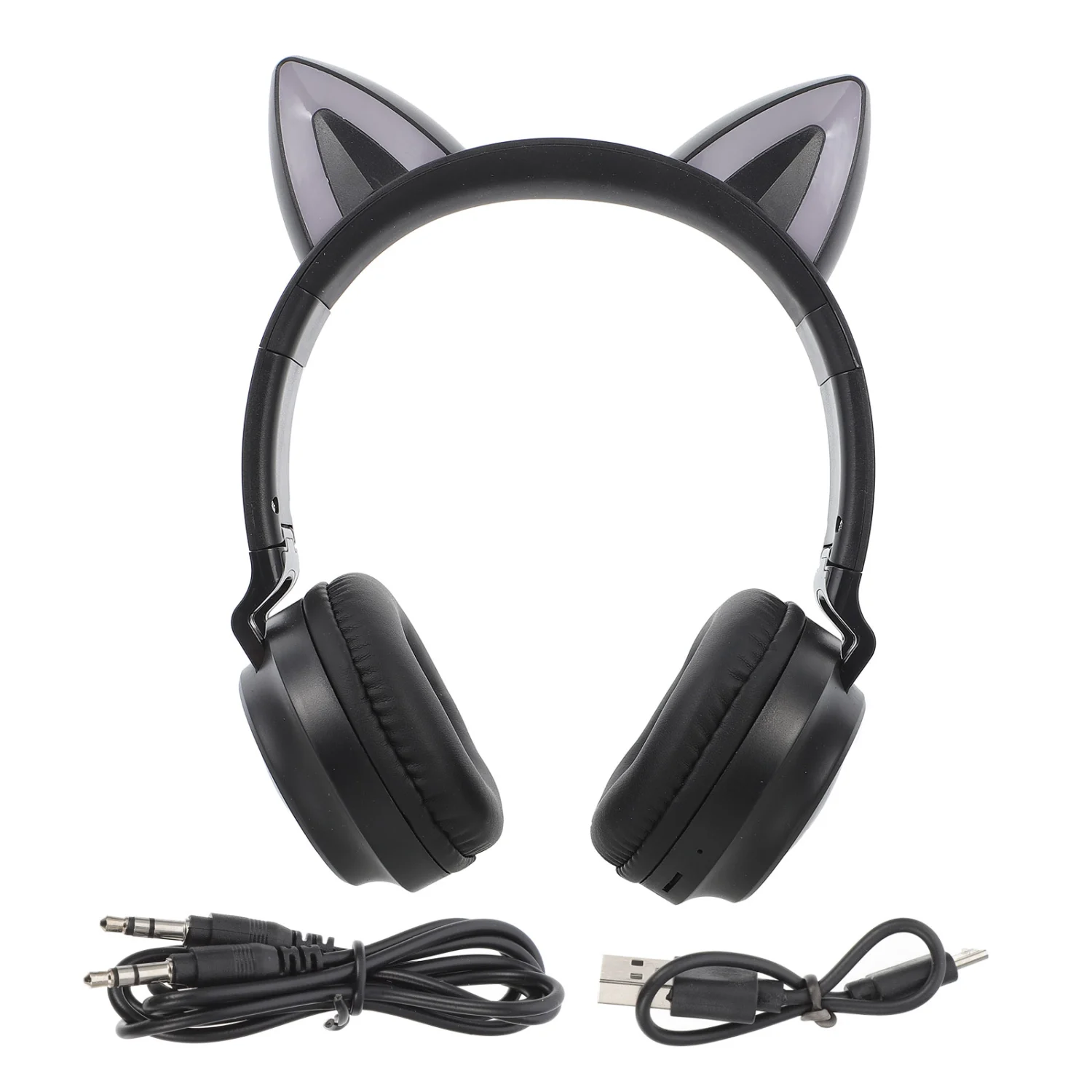 Wireless Folding Headset Cat Ear Shape Gradient Lighting Adorable Earphone