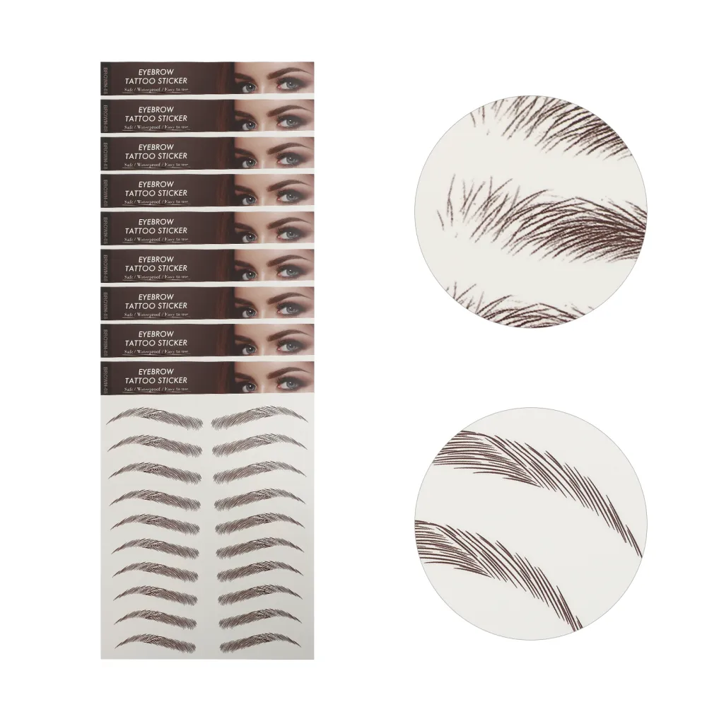 9 Sheets Imitation Eyebrow Artificial Eyebrow Hairlike Eyebrow Transfer Sticker