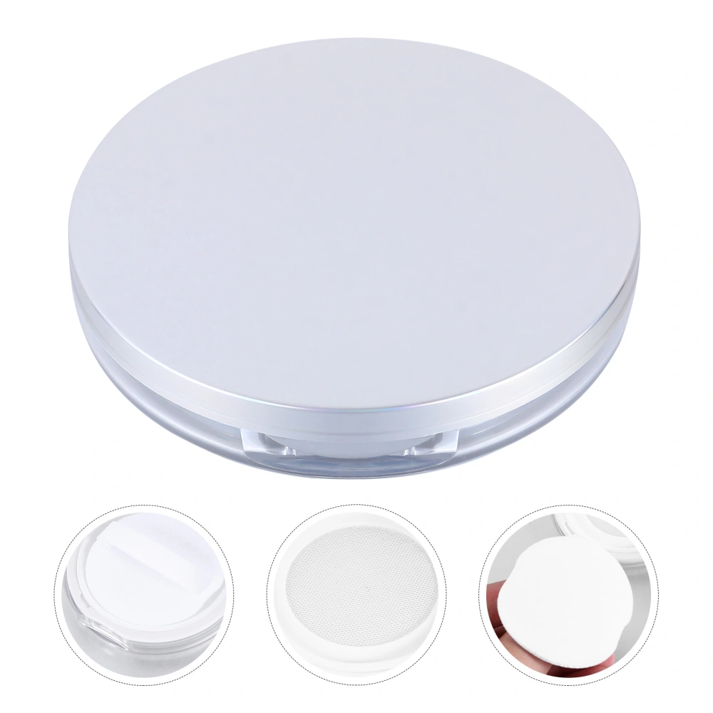 2pcs Portable Loose Powder Box Cosmetic Box Powder Case with 2pcs Puff