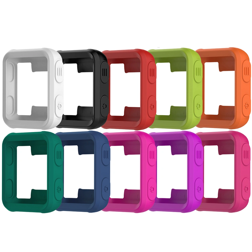 10PCS Silicone Protective Frame Scratch Resistant Shockproof Cover Shell Watch Case for Garmin Forerunner 35/30 S20 (Pink + Rosy + Dark Blue + Teal + Purple + White + Orange + Lime + Black + Red)