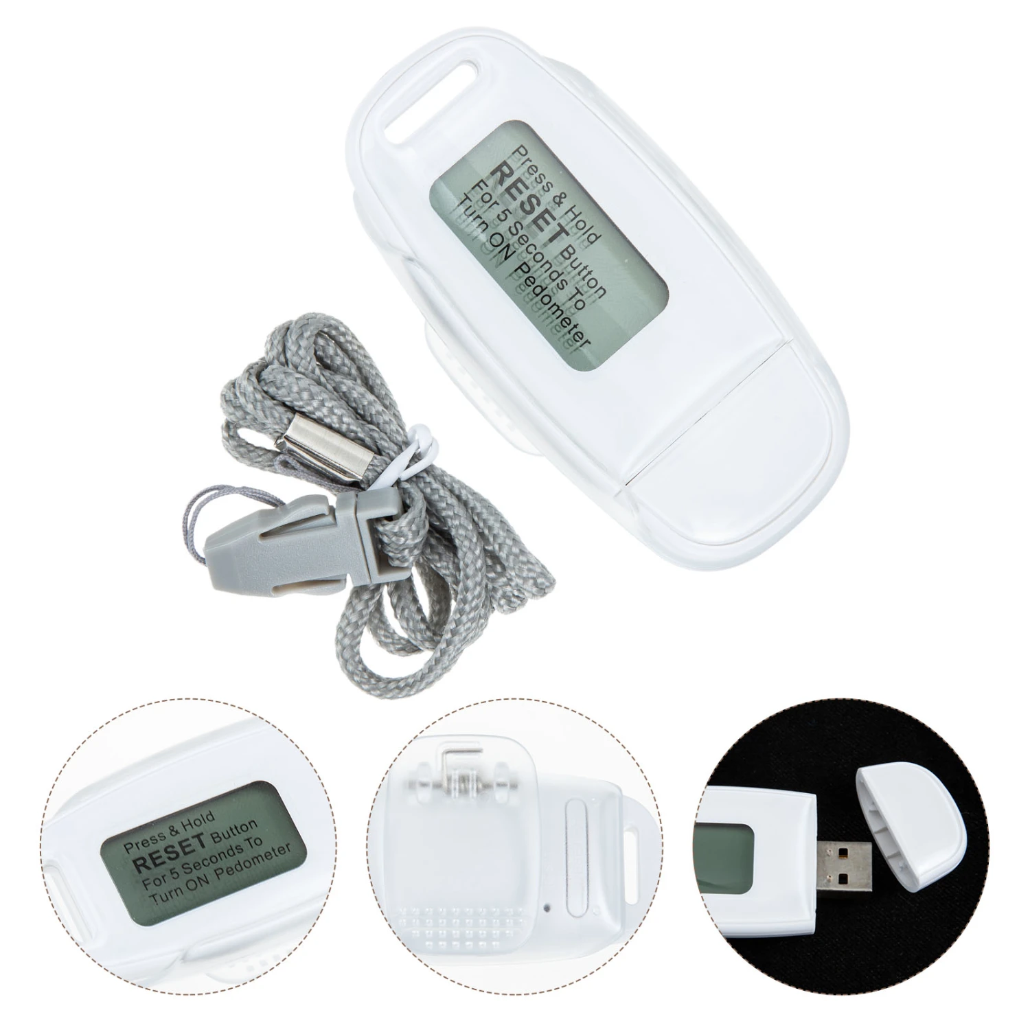 1 Set of Portable Pedometer USB Charging Pedometer Plastic Pedometer Small Pedometer