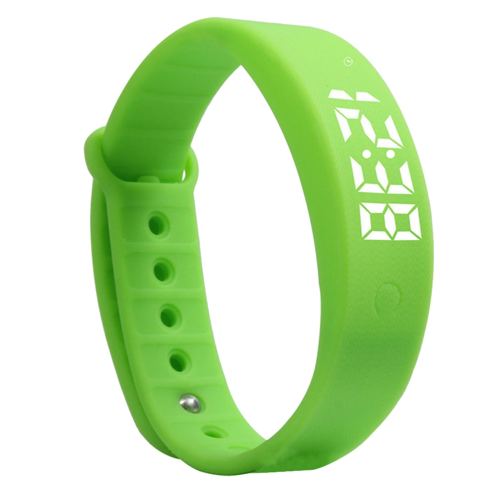 Waterproof Men Women Sports Pedometer Fitness Bracelet LED Touch Screen Temperature Monitoring Smart Wristband (Green)