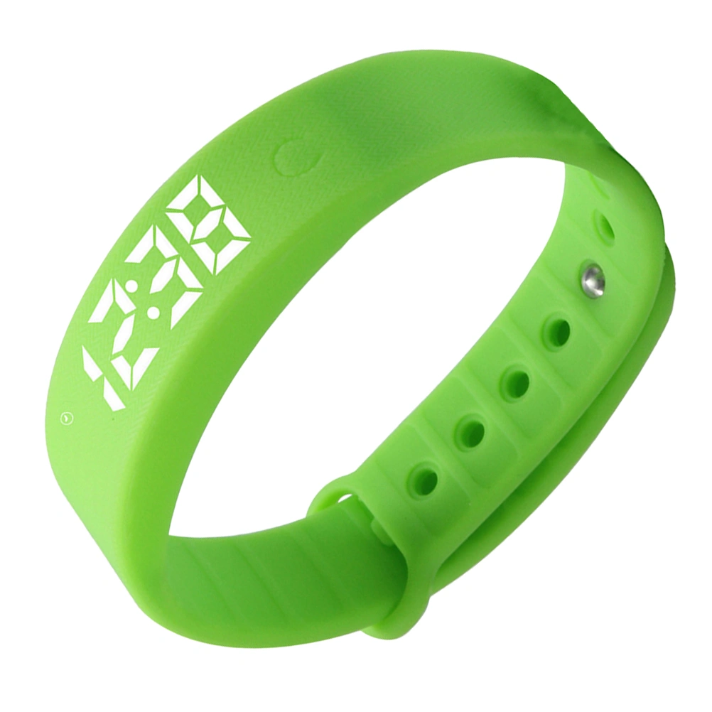 Waterproof Men Women Sports Pedometer Fitness Bracelet LED Touch Screen Temperature Monitoring Smart Wristband (Green)