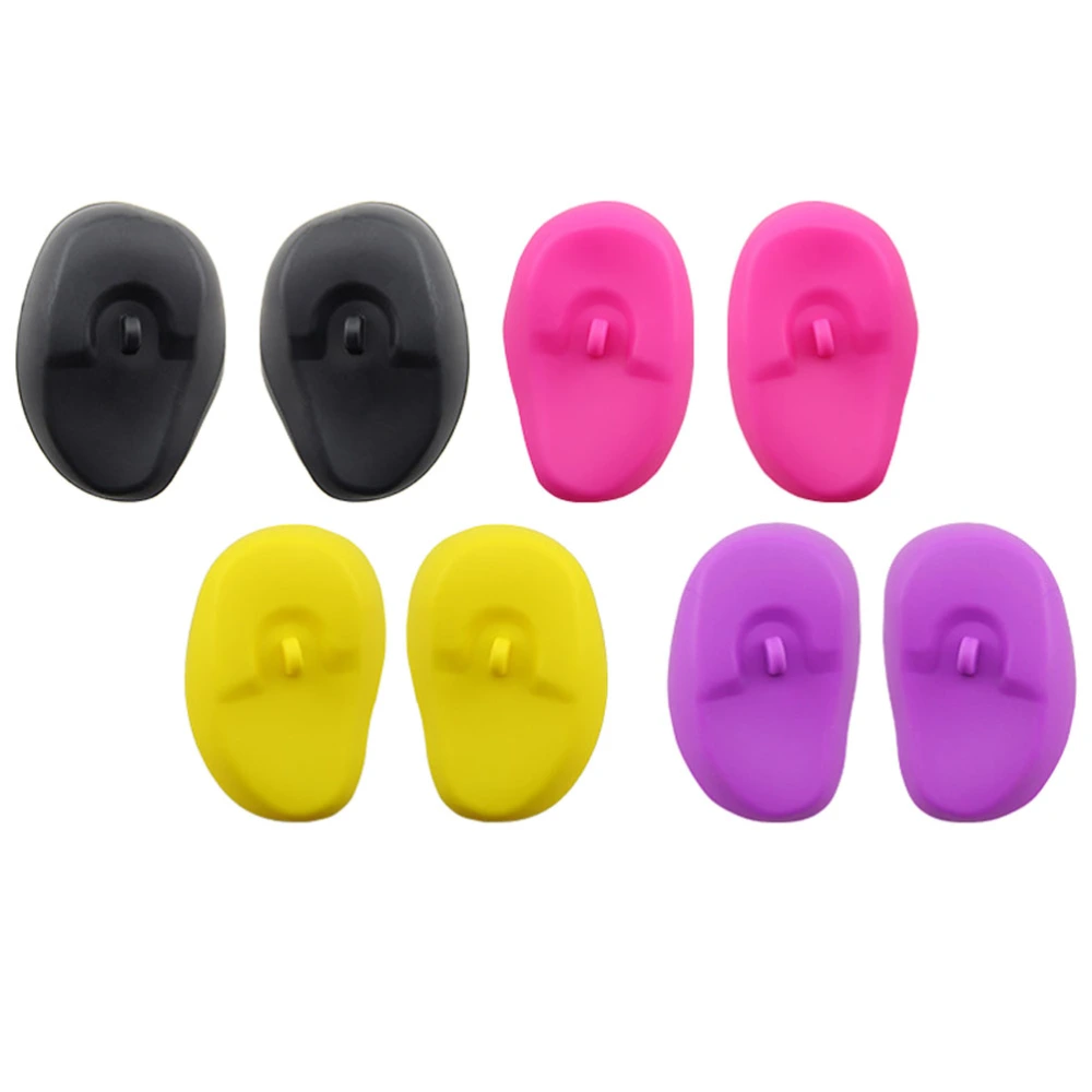 4 Pairs Silicone Hairdressing Ear Cover Simple Hairdressing Supple Ear Cover