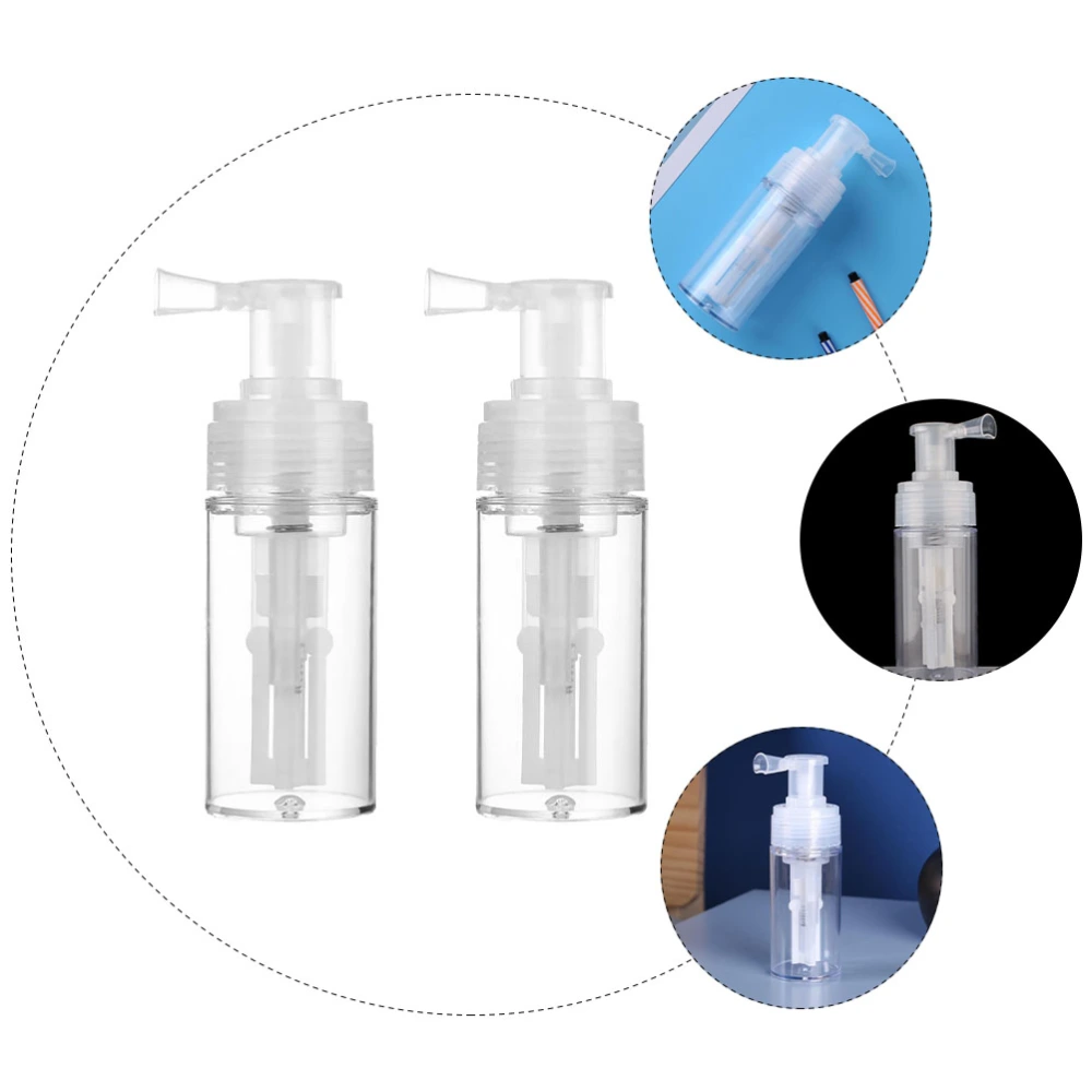 2pcs 180ml Transparent Powder Spray Bottles Portable Salon Barber Spray Bottle