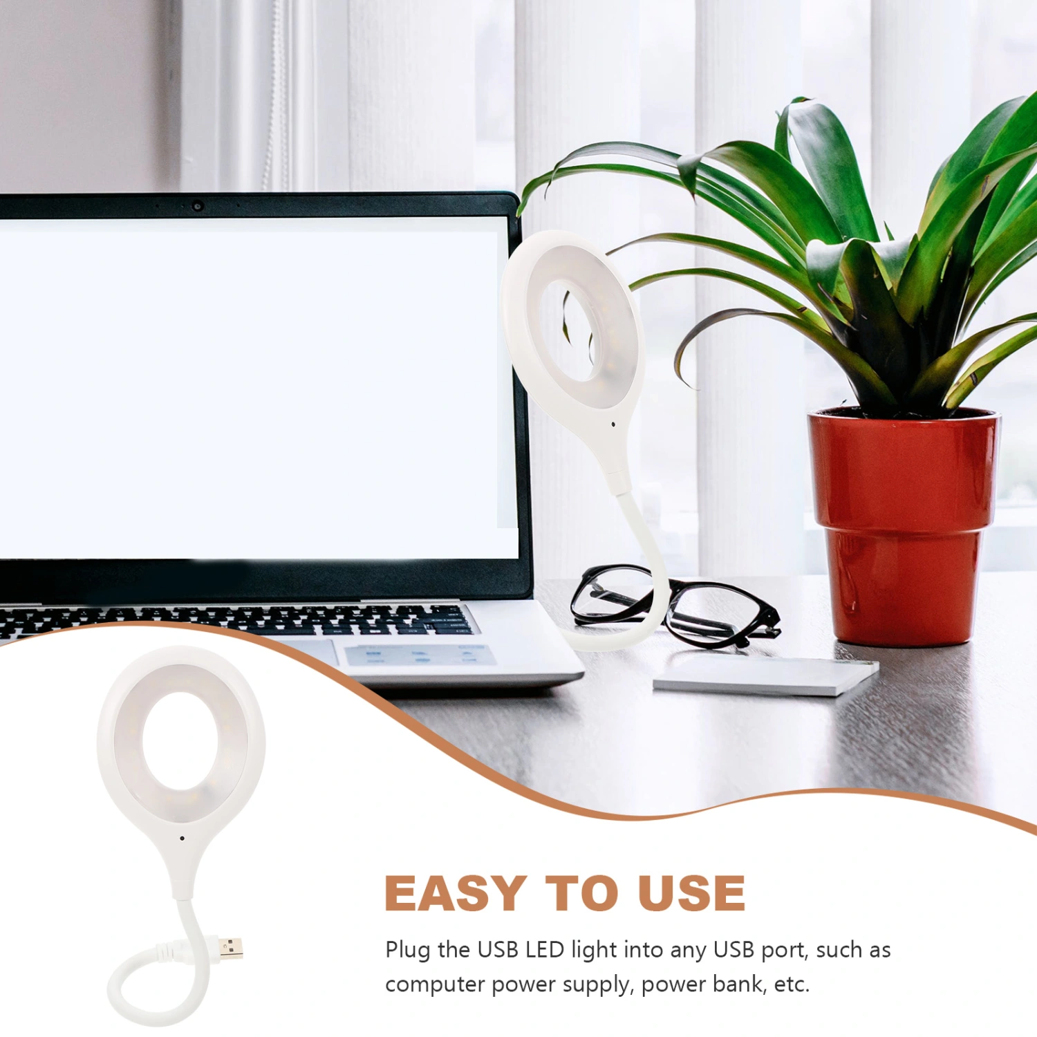 Usb Gooseneck Lamp Voice Activated Light Flexible Hose Bedside Reading Lamp